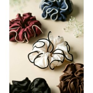 Satin Scrunchie with Beautiful Cotton Thread Pipeing